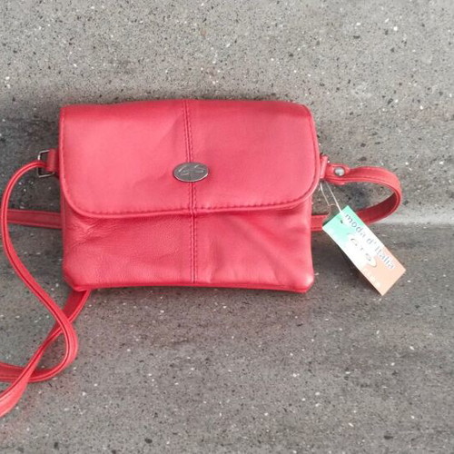 Leather women's handbag and shoulder bag red new