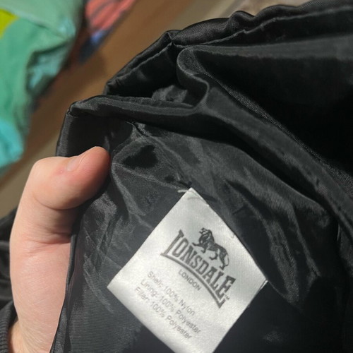 Lonsdale puffer jacket like new, black, size XL