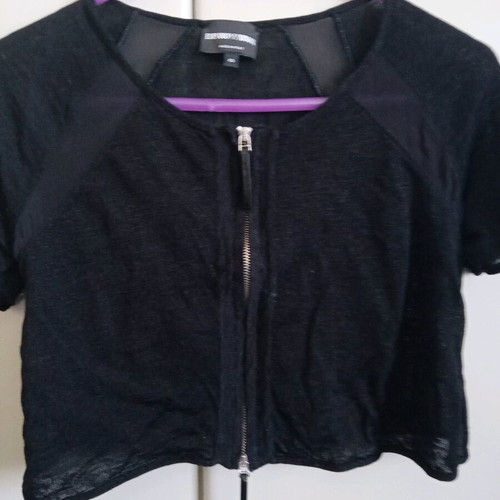 Emporio Armani short jacket with transparent sleeves like new, black size M
