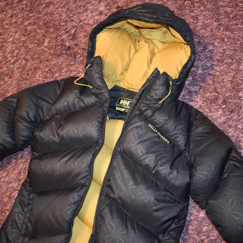 Helly Hansen women's down jacket with snowflakes size S used, black
