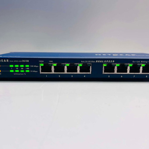 Netgear DS108 Dual Speed Hub 8 Ports 10/100 Mbps like new, vintage