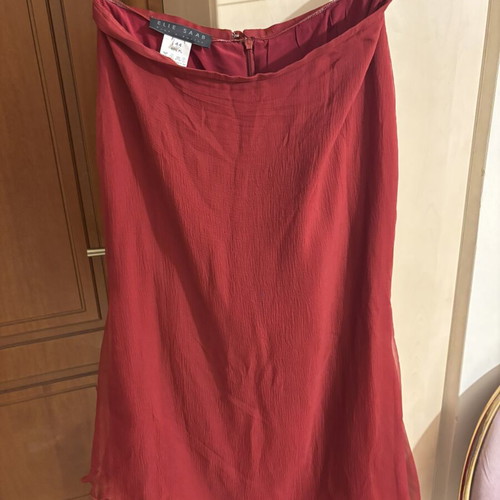 Elie Saab Silk Skirt Burgundy Size Medium Midi like new