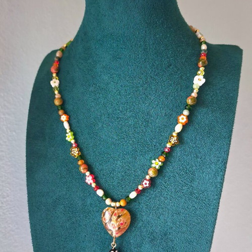 Midnight Garden handmade necklace new, multicolor