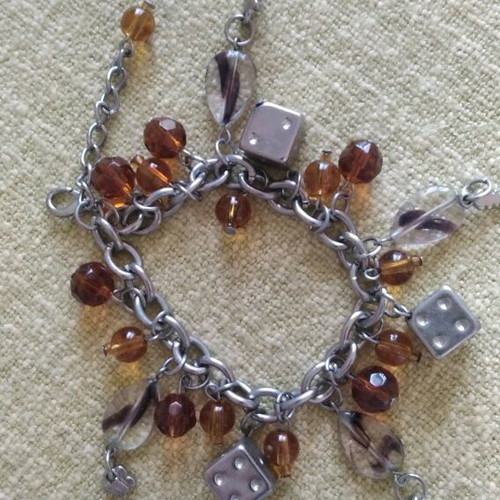 Bracelet with beads and dangling charms new, boho style