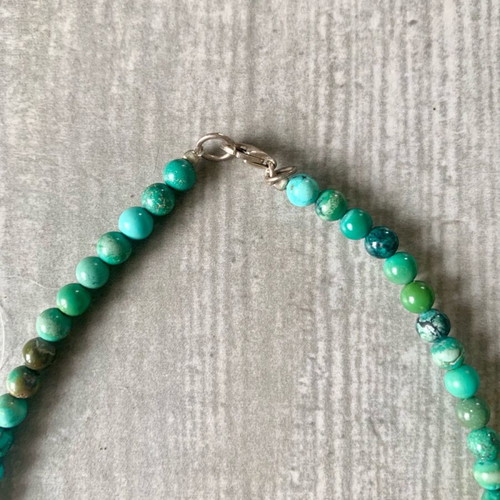 Boho handmade necklace with natural turquoise like new