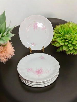 Vintage Walbzych Poland serving plate set, 7 pieces, 24.5cm