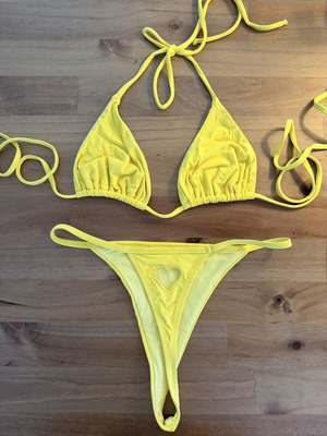 Vassia Kostara yellow bikini set like new, top large bottom medium