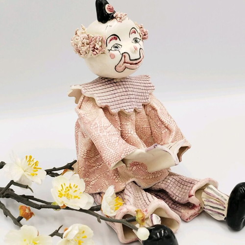 Italian ceramic clown like new, handmade unique art