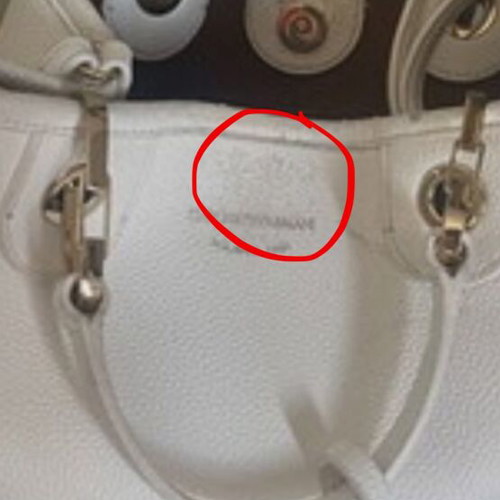 Emporio Armani crossbody bag used, white canvas with adjustable strap