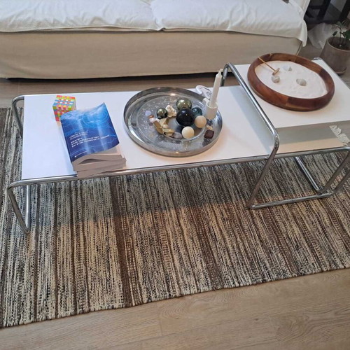Flat Weave Rug like new 117x185 cm in warm beige tones