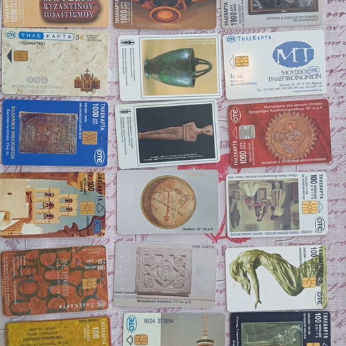 Phone cards used, pack of 18, art and historical themes