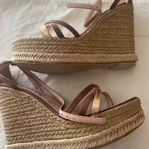 Rollini platform sandals size 38 like new, beige brown