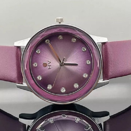 Helena Vera women's wristwatch with Seiko movement, purple and silver