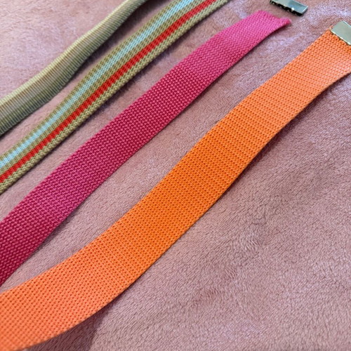 Set of 4 fabric belts used with metal clip buckle, length 100 cm