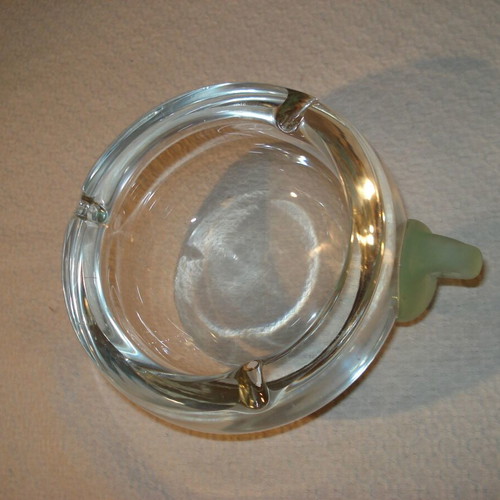 Crystal ashtray used 15cm x 13cm x 6cm, 1100g