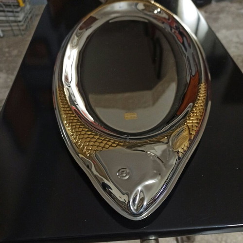 Silver-plated fish-shaped tray like new 40x28 cm