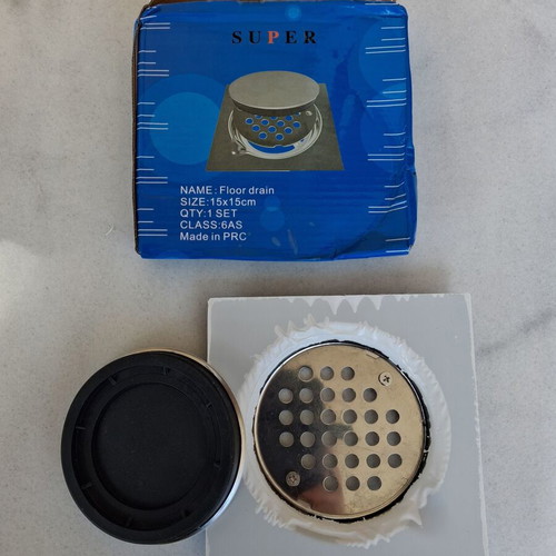 Stainless steel floor drain new 15x15cm with odor prevention cover