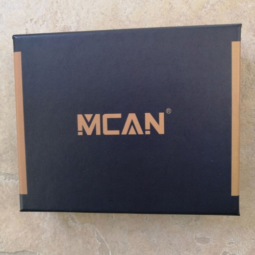 Mcan men's wallet new, black with brown decoration