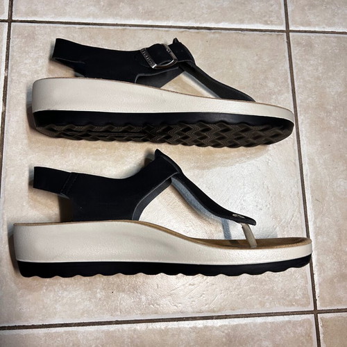 Fly Flot women's anatomical sandals like new, black and brown, size 40