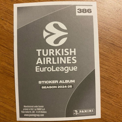 Kostas Sloukas Euroleague 2024-25 Panini sticker like new