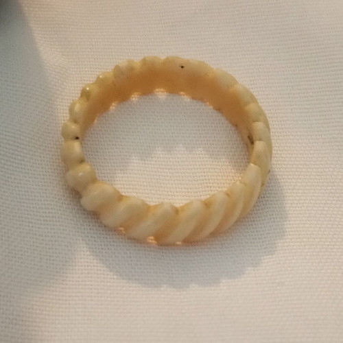 Vintage handmade ring made of shell like new