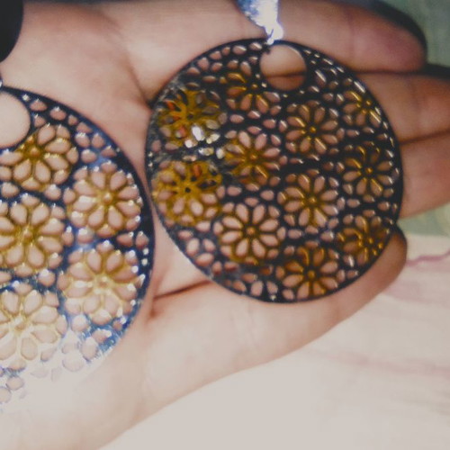 Ozze stainless steel earrings used, silver and gold