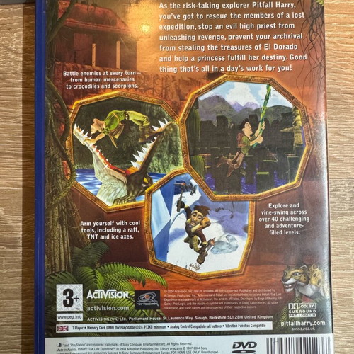 Pitfall PlayStation 2 used without manual with small hole in case