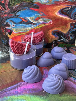 Handmade half butterfly candles and wax melts