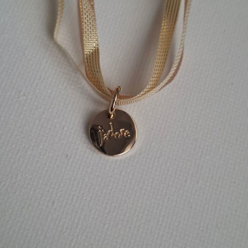 Dior bracelet with charm and adjustable ribbon new, gold and beige