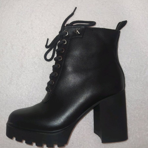 Calvin Klein Jeans boots new black leather size 38