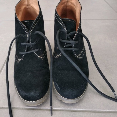 Ragazza black suede lace-up ankle boots used