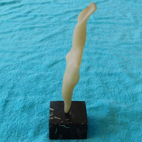 Cycladic figurine replica with marble base, resin