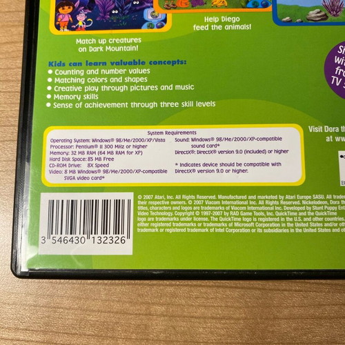 PC CD-ROM Dora the Explorer Game Adventures like new