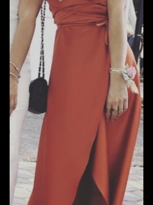 Handmade satin dress orange XS/S made to order