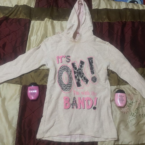 Hooded sweatshirt like new, beige and pink, size XL