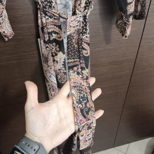 Long kimono caftan with paisley print like new, multicolor