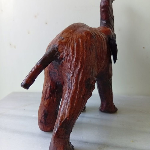 Leather elephant figurine 18 cm
