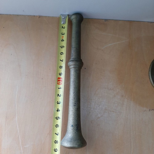 Bronze mortar and pestle used, vintage kitchen decoration