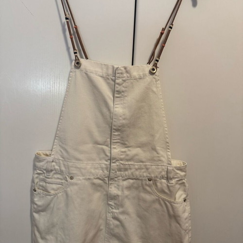 MANGO denim mini dress salopette like new, white, size M