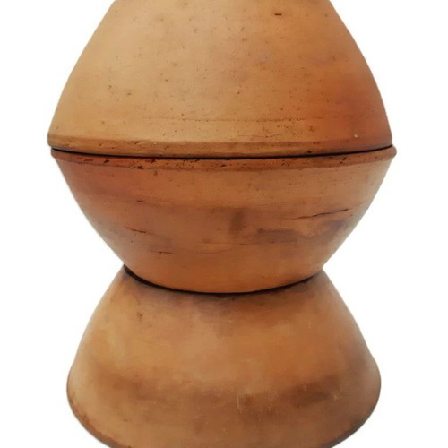 Rustic terracotta clay bowls set of 3 used