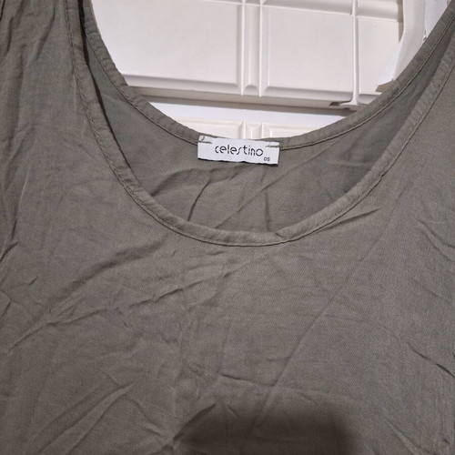Celestino sleeveless khaki blouse like new, one size