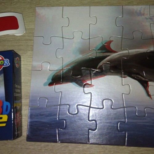 Junior Goodys puzzles Fox and Dolphins 3D like new, pack of 2