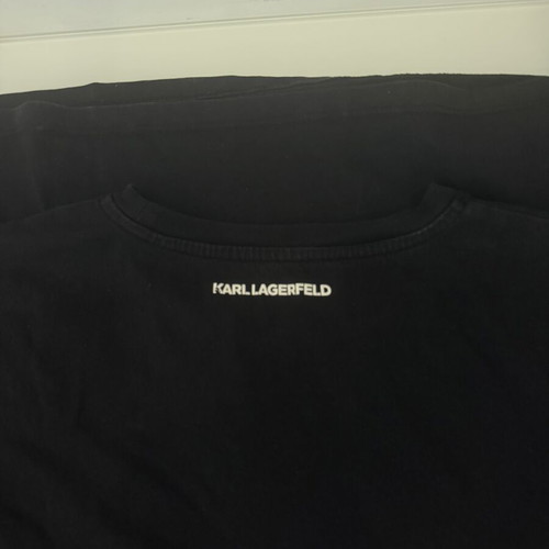 Karl Lagerfeld Ikonik Τοπ Μεταχειρισμένο Μαύρο Μεγάλο Βαμβάκι