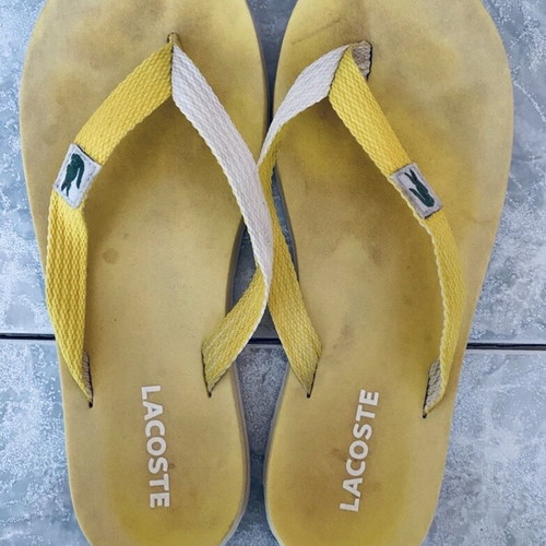 Lacoste flip flops used, yellow, size 37 women