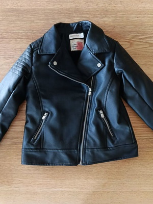 Orchestra faux leather jacket used with fur, 8 years, black, 128 cm