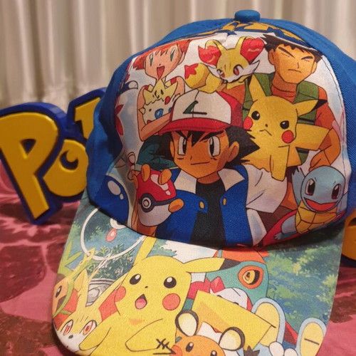Pokemon hat new, adjustable size, colorful blue