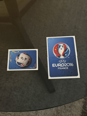 Αυτοκόλλητα Euro 2016 Panini σετ Κύπελλο και Μπάλα, σαν καινούργιο, 3 τεμάχια