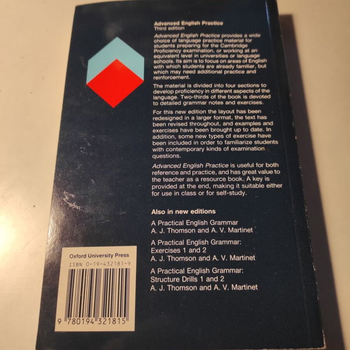 Advanced English Practice third edition by B. D. Graver like new