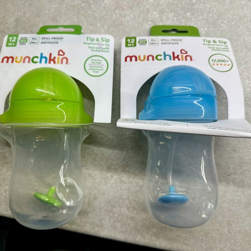 Munchkin weighted straw cups set of 2, new, 296ml