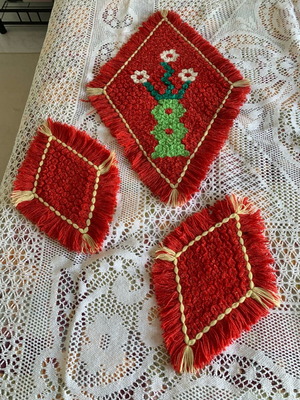 Handmade vintage decoration set from the 1960s like new
